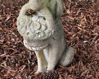 Garden Concrete Dog w/ Basket
