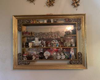 Vintage mirrored trinket shelf