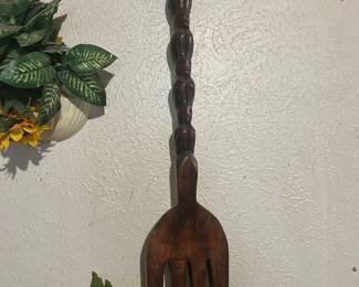 Tiki style LARGE wooden decorative utensils
