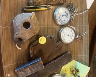 Antique Pocket Watches and Straight Razor