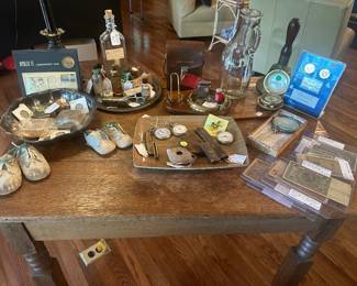 A table of vintage curiosities