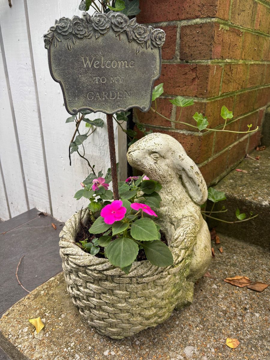 Rabbit Planter with Message...