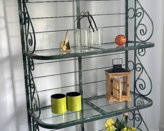 Nice Bakers Rack with Glass Shelves