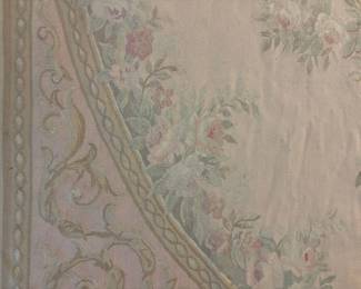 Large Aubusson Flatweave Carpet - 8'7" x 11' 4" - Detail