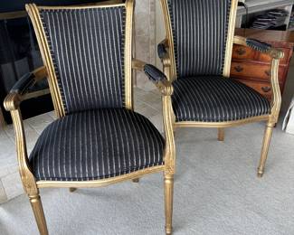 Pair of Louis XVI Gilt Side Chairs