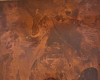 Bombe' Chest of Drawers - Burl Veneer - top detail