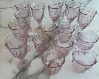 Vintage Pink Glass - Goblets and Tumblers