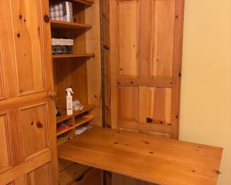 Interesting Pine Cabinet with Desk