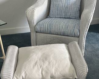 Wicker Chair with Ottoman