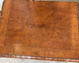 5 Drawer Burl Walnut Diminutive Chest - Inlaid Top