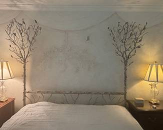 Very, very interesting King 'Tree' Bed - cast metal