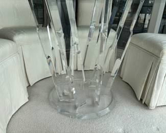 Lucite Pedestal Table Base Detail