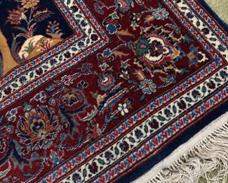 Tabriz Silk and Wool - One of a Pair - Corner Detail