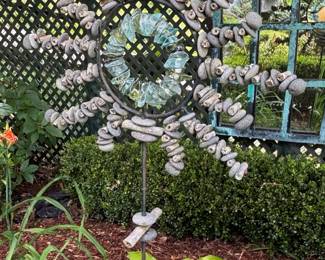 Rock and Glass Garden Sculpture