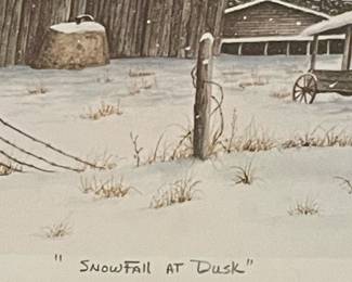 FRAMED/MATTED  "SNOWFALL AT DUSK" by RON TAYLOR   511/750