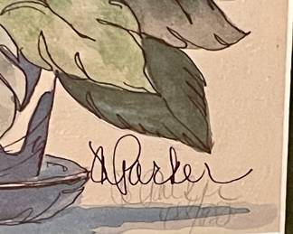 **50% OFF** Framed/Matted M. Parker Signed/Numbered Watercolor Print 988/1950