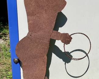 METAL COWGIRL SCULPTURE "AS-IS"