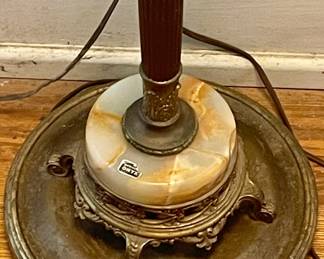 ANTIQUE LACE/FRINGED SHADE FLOOR LAMP