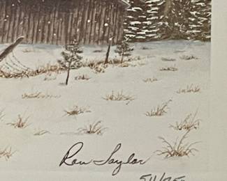 FRAMED/MATTED  "SNOWFALL AT DUSK" by RON TAYLOR   511/750