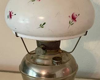 VINTAGE MILLER OIL LAMP W/SHADE