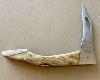 VINTAGE FROST CUTLERY STAG BONE HANDLE POCKET KNIFE