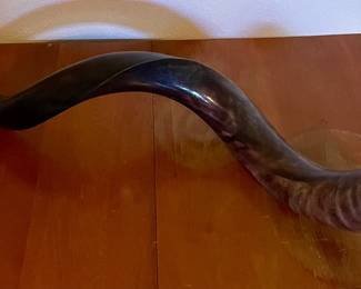 SHOFAR - (ANCIENT STYLE MUSICAL HORN) MADE FROM RAM'S HORN, USED IN JEWISH RELIGIOUS RITUALS