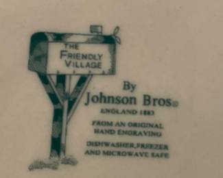 VINTAGE JOHNSON BROTHERS DEVILED EGG PLATTER "THE FRIENDLY VILLAGE"