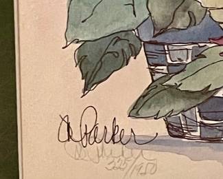 **50% OFF** Framed/Matted M. Parker Signed/Numbered Watercolor Print 325/1950