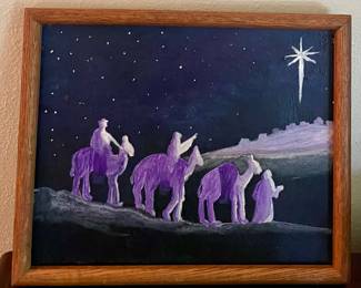 3 WISEMEN ART - "FOLLOWING THE LIGHT" ACRYLIC ON CANVAS by MITHC MATTHEWS