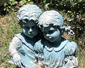 READING CHILDREN YARD ART