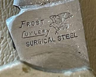 VINTAGE FROST CUTLERY STAG BONE HANDLE POCKET KNIFE