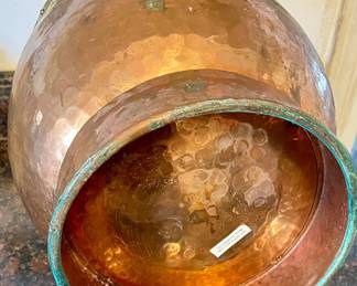 LARGE HAMMERED COPPER "COAL" BUCKET