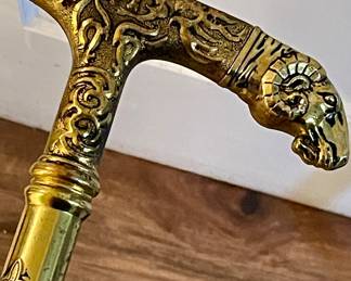 BRASS RAM HEAD CANE