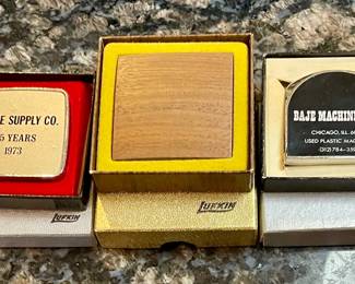 VINTAGE LUFKIN ADVERTISING POCKET TAPE MEASURES