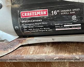 Craftsman 16 HP Variable Speed Scroll Saw