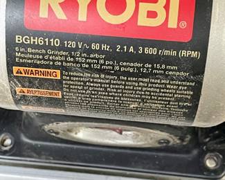 RYOBI BGH6110 BENCH GRINDER