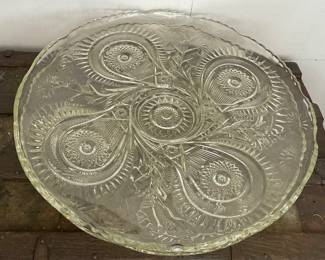 VINTAGE L.E. SMITH PUNCH BOWL UNDERPLATE - "PINWHEEL AND STARS" (2-AVAILABLE)