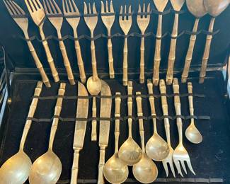 GOLDEN "BAMBOO" HANDLE FLATWARE