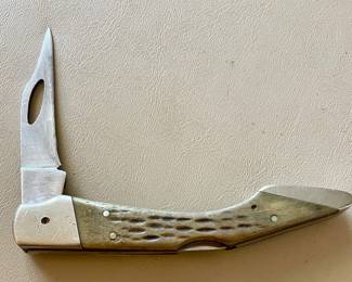 VINTAGE FROST CUTLERY STAG BONE HANDLE POCKET KNIFE