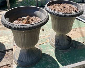 LARGE PLANTERS WITH ESTABLISHED BULB PLANT