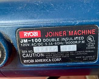 ELECTRIC RYOBI JM-100 JOINER MACHINE