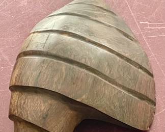 VINTAGE HAND-CARVED IRONWOOD CONCH SHELL SCULPTURE