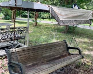 Large Swing Bench w/Canopy - Some Slat Replacements Needed