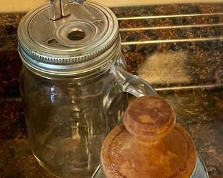 CHERRY PITTER JAR, HONEY JAR