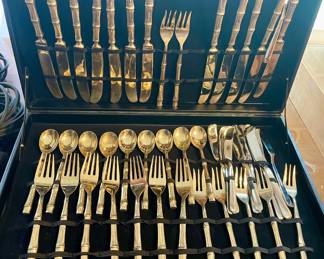 GOLDEN "BAMBOO" HANDLE FLATWARE