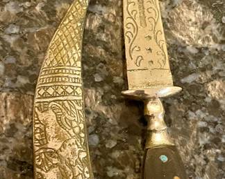 VINTAGE JAMBIYA DAGGER WITH BRASS SHEATH