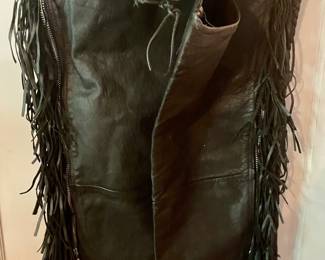 Fringed UNIX Leather Collections Chaps - Size XL