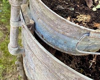 2-TIER GALVANIZED PLANTER
