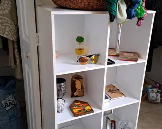 FANCY SCARVES, BOOK CASE, LITTLE PUZZLES, PERFUME BOTTLES, SUN GLASSES, AND MORE