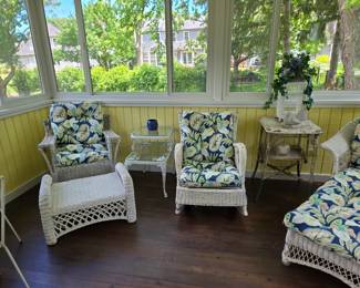 Lots of wicker furniture